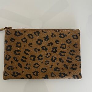 Madewell Leopard Print Zip Pouch - Brown and Black
